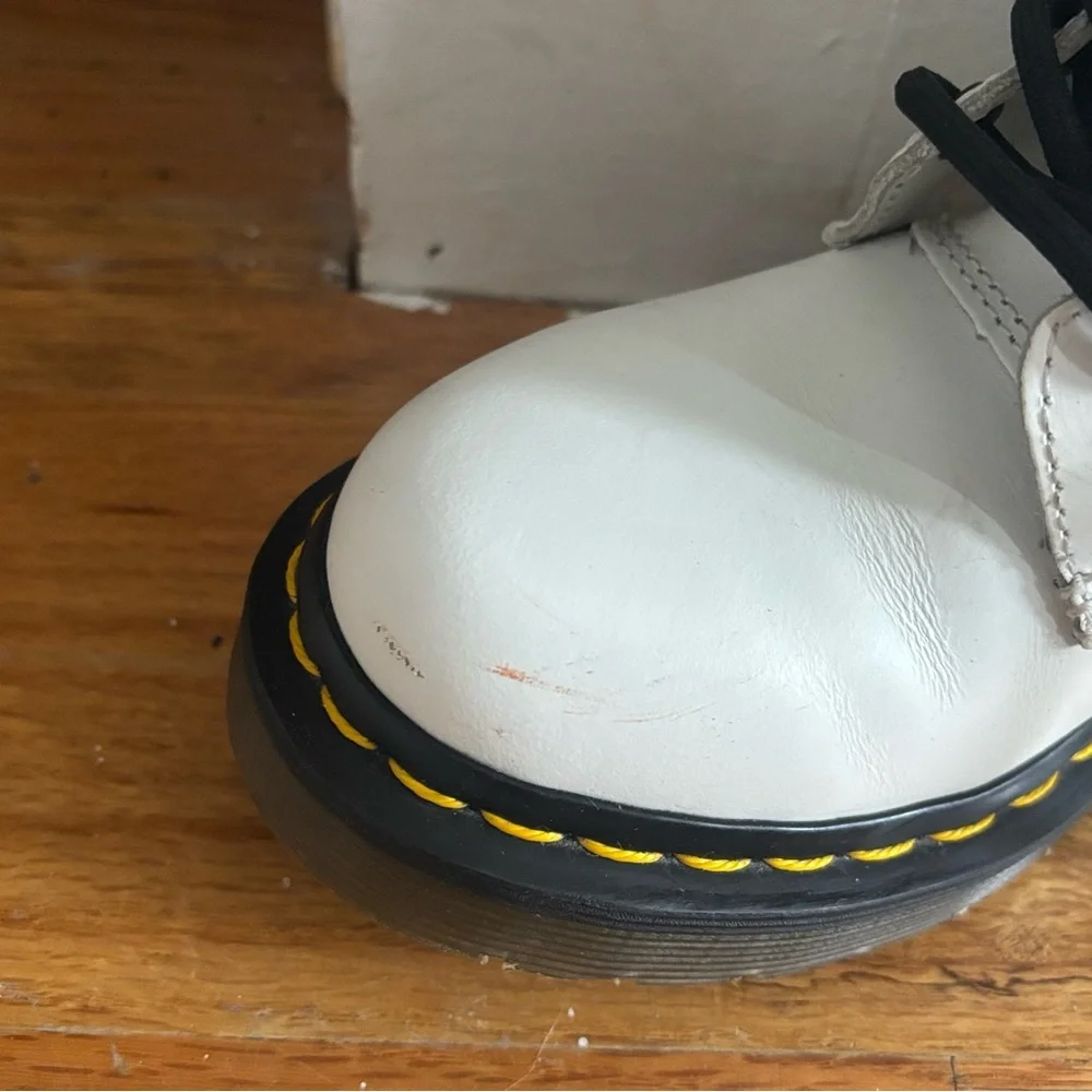 Doc Marten 1460 White Leather Boots - Picture 7 of 10